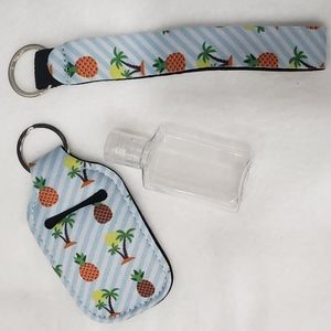 Pineapple Lotion Holder with Matching Wristlet Lanyard